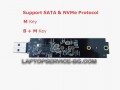 Преходник M.2 NVMe към USB Adapter Dual Protocol