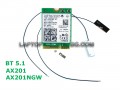 Intel AX201 AX201NGW WiFi 6 Wireless Card M.2 E Key 3000Mbps Bluetooth BT 5.0 FRU 01AX798 2хАнтена 